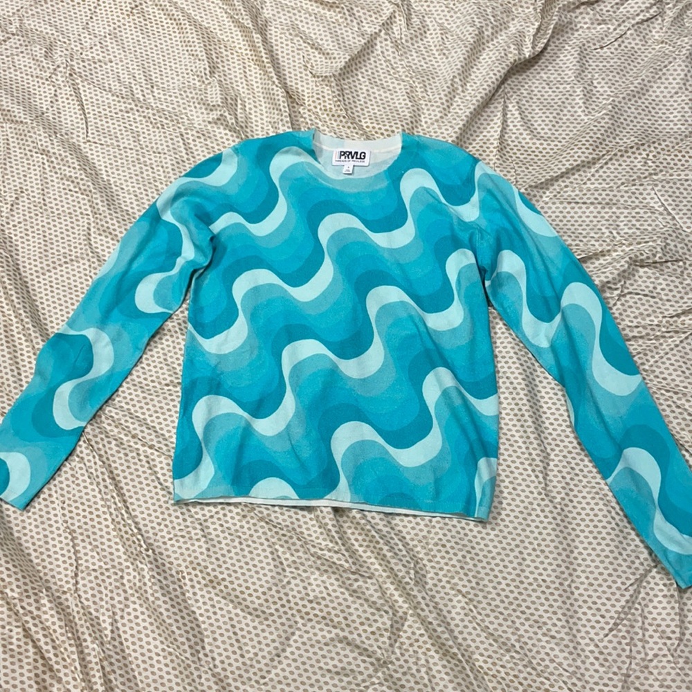 Threads Of Privilege Wave Print Sweater - image 2
